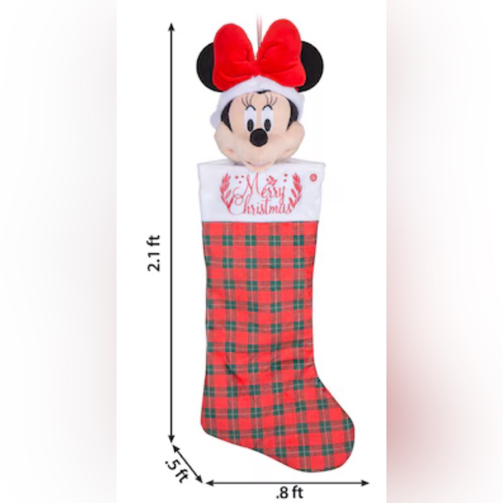 Disney Musical Minnie Mouse Holiday Stocking with Embroidery and Sound Box NWT